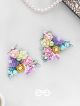 PRASUVANI - BLOOMING INTO SPRING - SEQUINS, BEADS AND PEARLS EMBROIDERED STUD EARRINGS