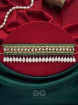 Shrimat - Decorated With Royalty - Pearls, Beads And Cutdana Hand Embroidered Neckpiece