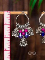 THE WHIMSICAL DREAMCATCHER - EMBELLISHED OXIDISED JHUMKA EARRINGS