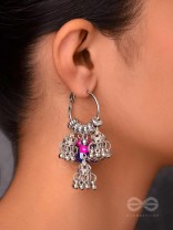 THE WHIMSICAL DREAMCATCHER - EMBELLISHED OXIDISED JHUMKA EARRINGS