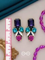 Varnaratna - The colorful glorY - Stone embroidered earrings