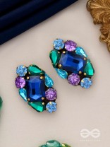 Ratnakunja - Cluster of Gems - Stone embroidered earrings 