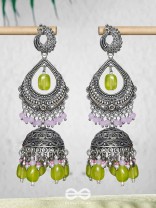 THE ENCHANTED SPRINGS - EMBELLISHED OXIDISED EARRINGS