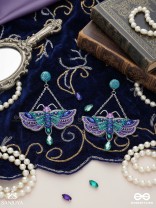 MAINAKA - THE MAGNIFICENT WINGS - SEQUINS, STONES AND BEADS EMBROIDERED EARRINGS