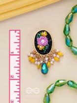 KOUSHA - A FLOWER BUD - SEQUINS, BEADS AND CUT DANA EMBROIDERED EARRINGS