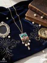 Damya - The Dreamhouse Heaven - Golden Embellished Hand Embroidered Neckpiece