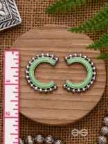 CRISP SPRINGTIMES - SILVER ENAMELLED EARRINGS