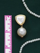 Adesa - Stellar Mirage - Golden Embellished Polki And Kundan Earrings