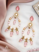 Uthila - Rosey Glow Gala - Golden Embellished Earrings