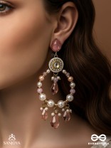 Uthila - Rosey Glow Gala - Golden Embellished Earrings