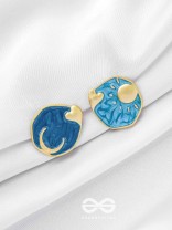 DAYDREAMS & NIGHTSKIES - GOLDEN ENAMELLED STUD EARRINGS