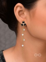 BLOOMIN' MIDNIGHT - GOLDEN EMBELLISHED EARRINGS
