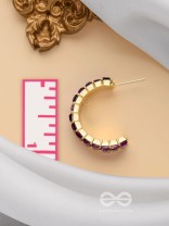 CRYSTAL GALAXIES - GOLDEN EMBELLISHED EARRINGS (PURPLE)