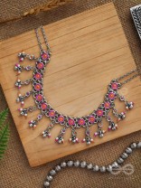 SUNKISSED BLOOM - EMBELLISHED OXIDISED NECKPIECE