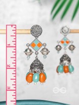 MYSTIC OCEAN SUNDOWN - EMBELLISHED OXIDISED EARRINGS