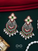 Nirdhaarya - Making The Statement - Pearls, Beads, Polki And Kundan Finished Hand Embroidered Earrings