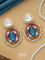 VIRAYA - ETHEREAL LUXE ESSENCE - STONE, BEADS, POLKI AND KUNDAN FINISHED EMBROIDERED EARRINGS