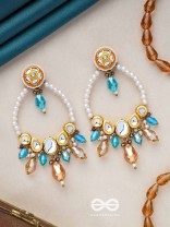 MARICHIKA - THE MIRAGE SPARKLERS - GOLDEN EMBELLISHED POLKI AND KUNDAN STATEMENT EARRINGS
