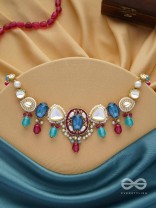 VAIYATYA - THE CELESTIAL GLOW - STONE, BEADS, POLKI AND KUNDAN FINISHED EMBROIDERED NECKPIECE