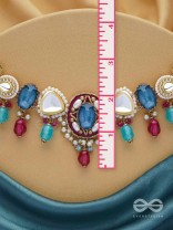 VAIYATYA - THE CELESTIAL GLOW - STONE, BEADS, POLKI AND KUNDAN FINISHED EMBROIDERED NECKPIECE