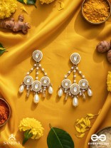 Avadata - Dazzling Giltz N Glamour - Golden Embellished Polki And Kundan Earrings