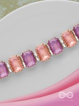 The Tropical Blush - Statement Choker Neckpiece With Anti-Tarnish Coating (Orange & Purple)