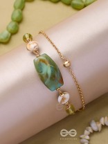 MOSSY MARBLES - GOLDEN EMBELLISHED MULTILAYER BRACELET