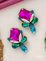 Mahamani- The Imperial Stone - Stones Hand Embroidered Earrings (Multicolour)