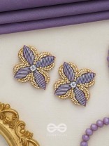 ABJINI - THE MAGICAL BLOOM - DABKA, STONE AND BEADS EMBROIDERED EARRINGS