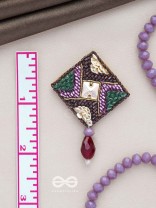 DEVATTI - THE DYNAMIC DELIGHT - STONE, GLASS DROP AND SEQUINS EMBROIDERED EARRINGS