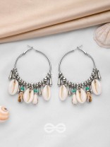 Swings Of Seashore - Statement Silver Hoop Earrings