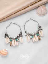 Swings Of Seashore - Statement Silver Hoop Earrings