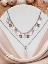 SEASIDE SECRETS - OXIDISED EMBELLISHED MULTILAYER NECKPIECE