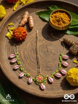 DIVABHITA - DIVINELY DRESSED - RESHAM, SHELL AND BEADS EMBROIDERED MAANGTIKA