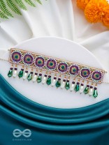 AUDAYIKA - THE PROSPEROUS ONE - SEQUINS, BEADS AND GLASS DROPS EMBROIDERED NECKPIECE
