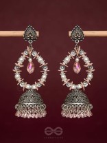 Soft Tinge Sparkles - Statement Jhumka Earrings