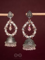 Soft Tinge Sparkles - Statement Jhumka Earrings