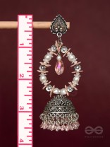 Soft Tinge Sparkles - Statement Jhumka Earrings