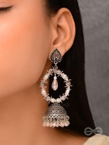 Soft Tinge Sparkles - Statement Jhumka Earrings