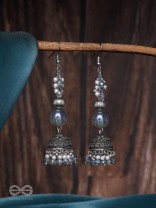 Dreamy Skies - Oxidised Beaded Earrings