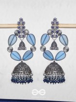 Mystical Skylight - Statement Oxidised Jhumka Earrings
