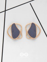 The Mystical Aura - Golden Enamelled Stud Earrings