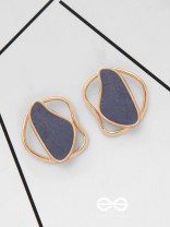 The Mystical Aura - Golden Enamelled Stud Earrings