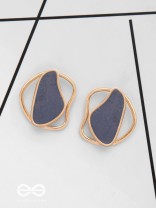 The Mystical Aura - Golden Enamelled Stud Earrings