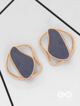 The Mystical Aura - Golden Enamelled Stud Earrings