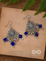 RUSTIC MIDNIGHT CHARMS - OXIDISED JHUMKA EARRINGS