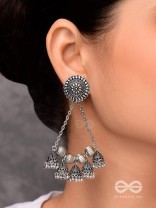 MYSTIC MOON SHADOWS - STATEMENT OXIDISED EARRINGS