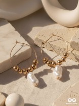 BEADED SUNBURST - GOLDEN HOOP EARRINGS