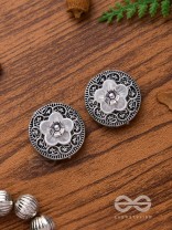 BLOSSOM SPINS - OXIDISED STUD EARRINGS