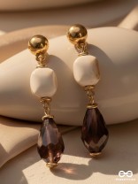 LUSTRE OF DUSK - GOLDEN EMBELLISHED EARRINGS